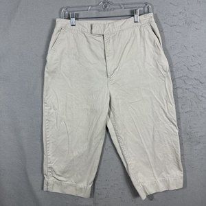 CJ Banks Womens Pants Capri Crop Women's Plus Size 14W Beige